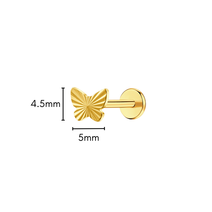 Textured Butterfly Flat Back Stud