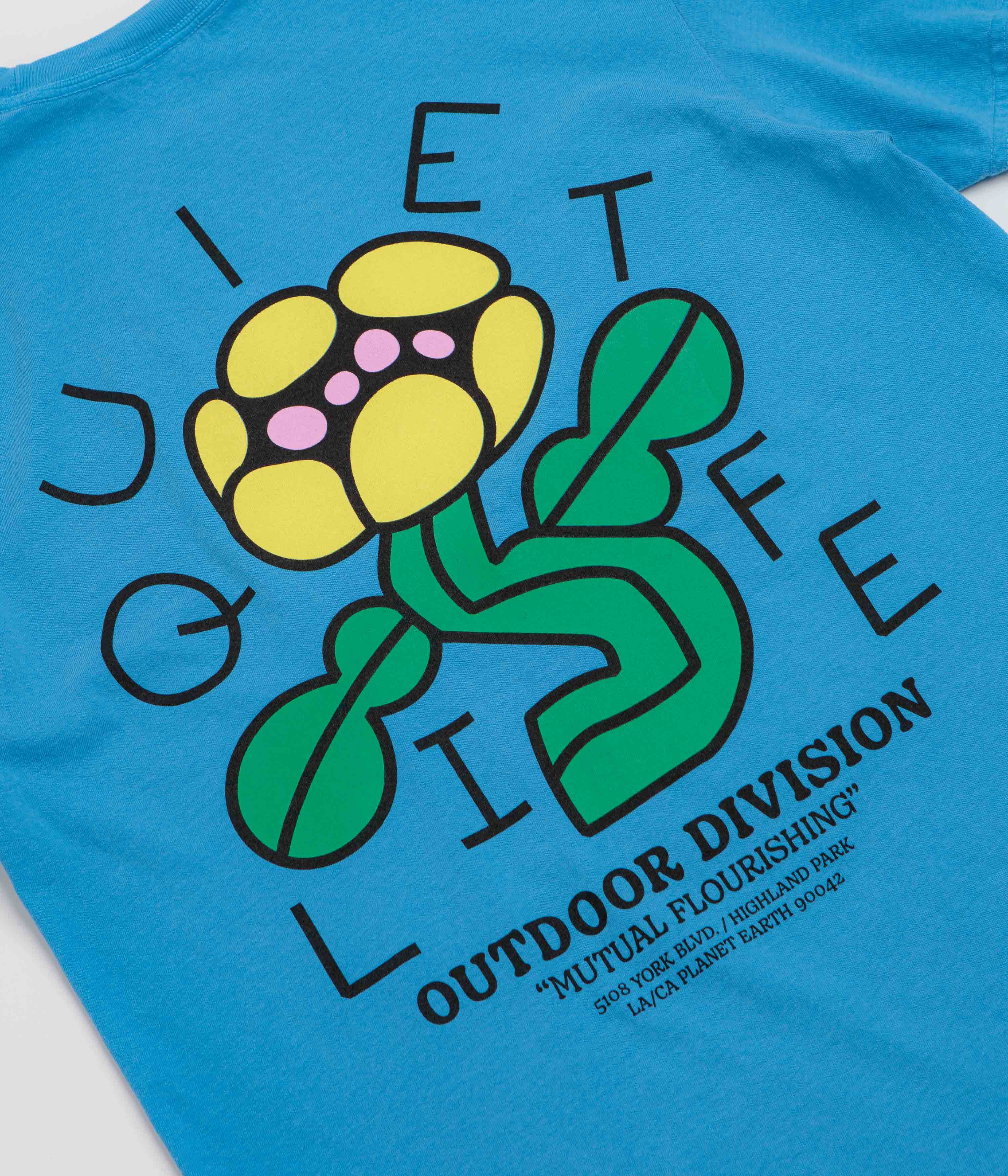 The Quiet Life Mutual Flourishing Pigment Dye T-Shirt - Blue