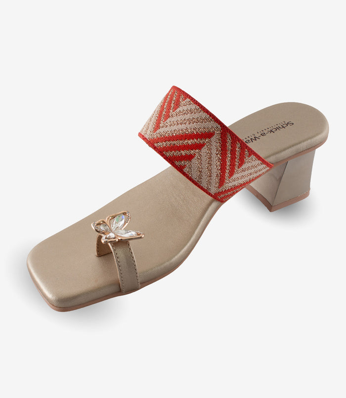 Tiara Red – Toe-Ring Block Heels for Women