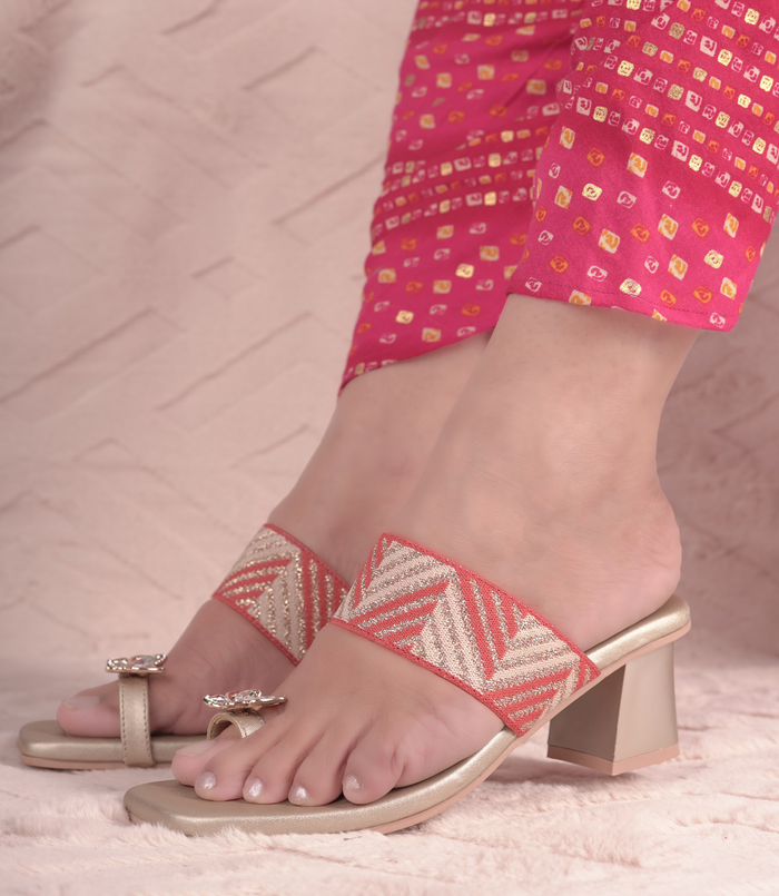 Tiara Red – Toe-Ring Block Heels for Women