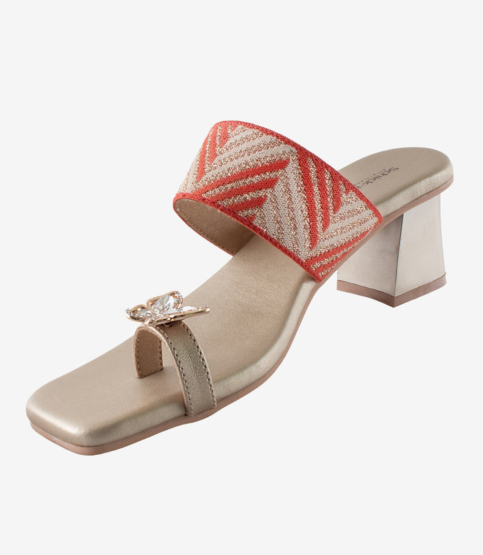 Tiara Red – Toe-Ring Block Heels for Women
