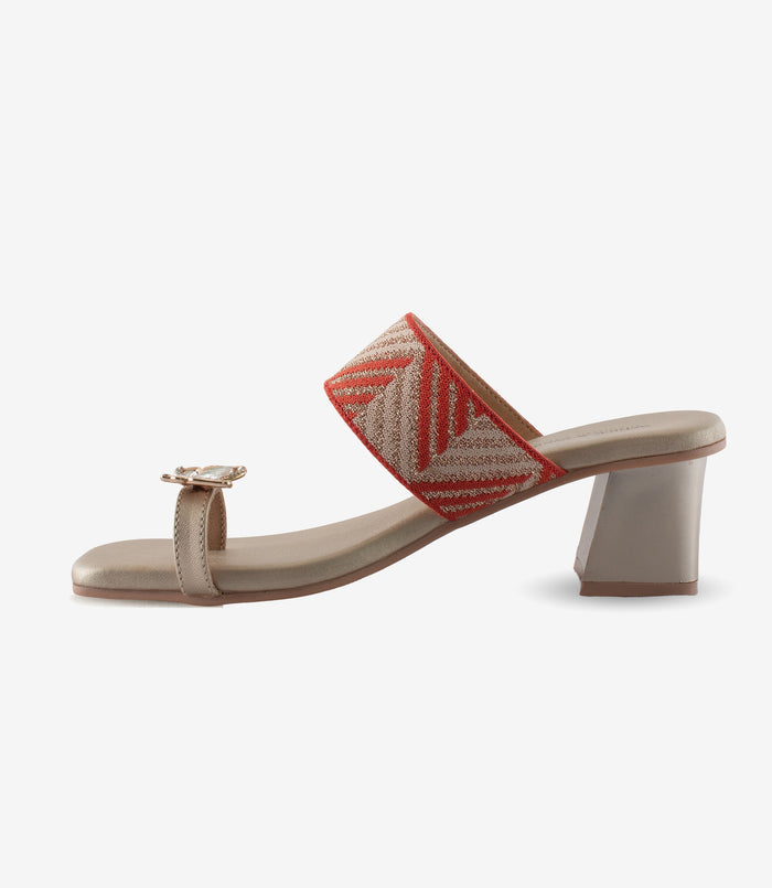 Tiara Red – Toe-Ring Block Heels for Women
