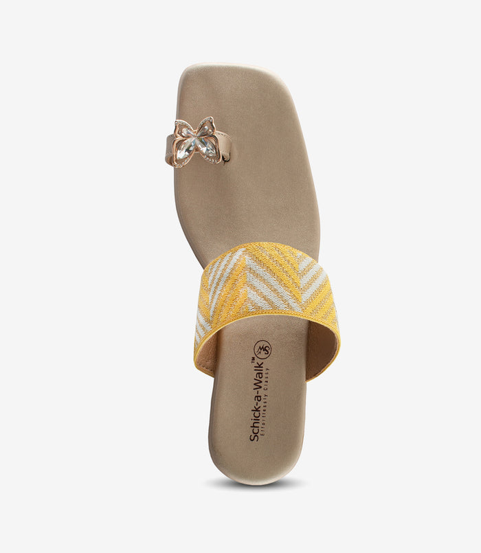 Tiara Yellow – Toe-Ring Block Heels for Women