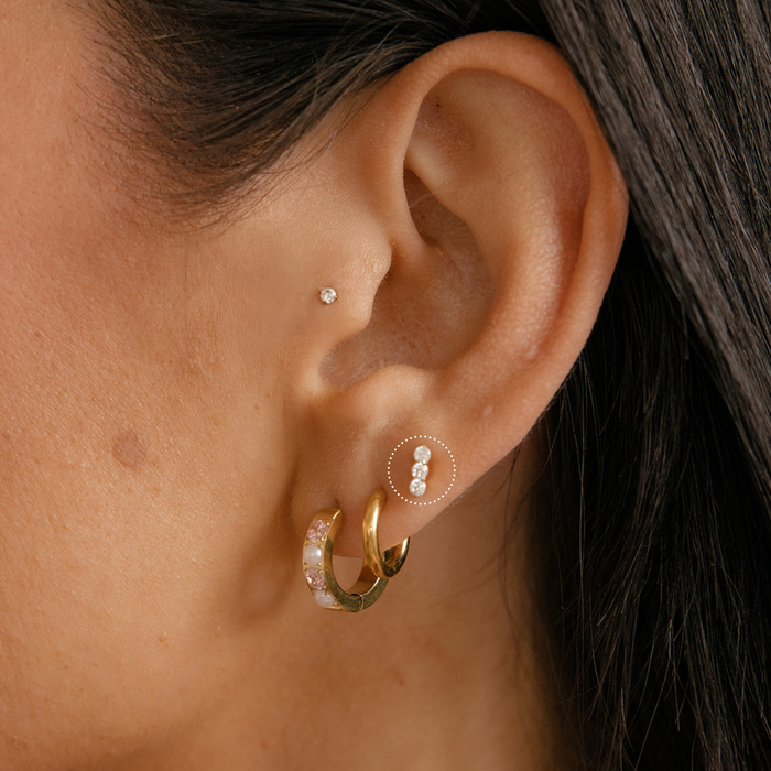 Tiny Trio Flat Back Stud