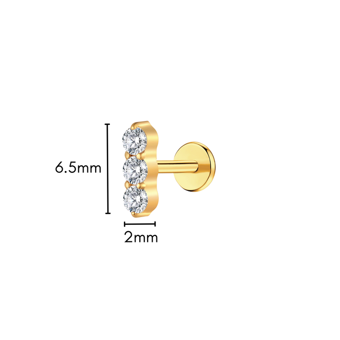 Tiny Trio Flat Back Stud