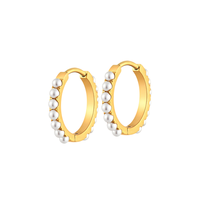 Titanium Pearl Hoops
