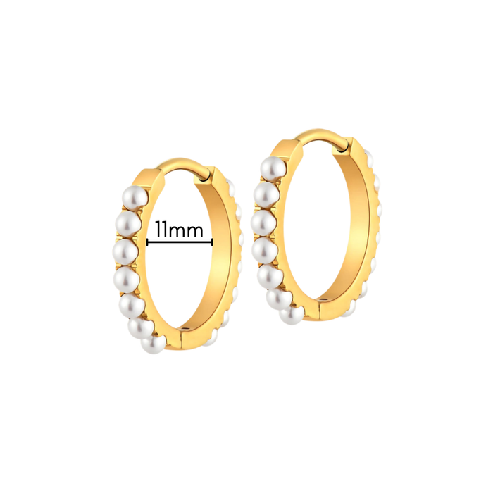 Titanium Pearl Hoops