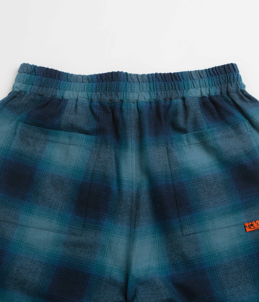 Token VHS Shorts - Teal Plaid