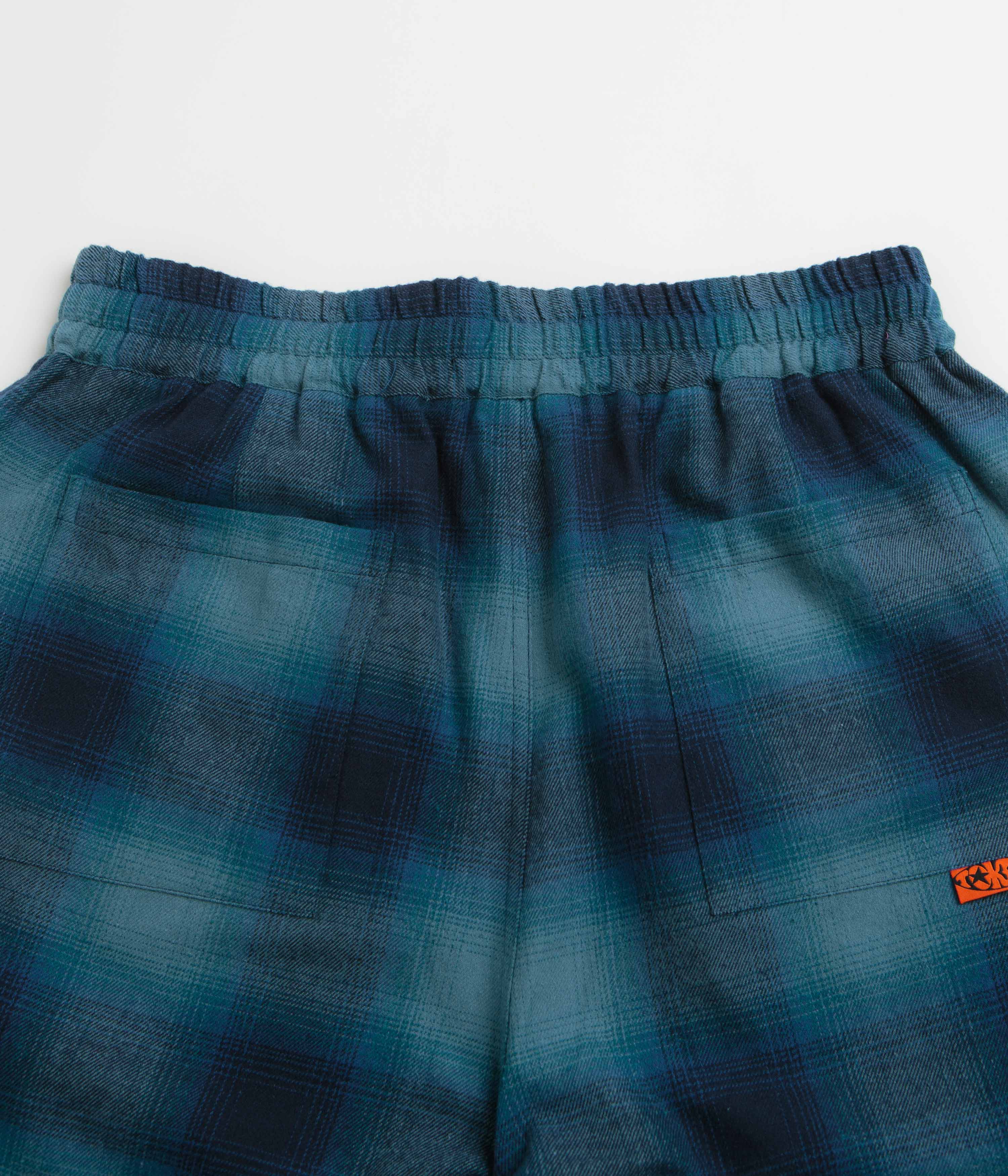 Token VHS Shorts - Teal Plaid