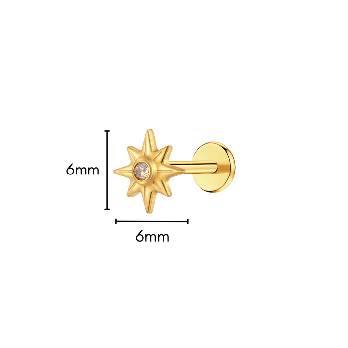 Topaz Nova Flat Back Stud