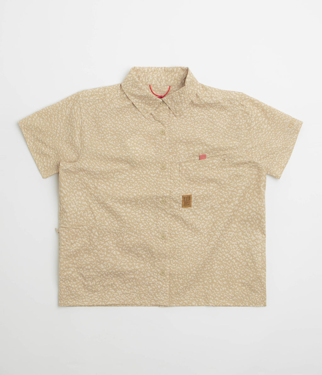 Topo Designs Womens Retro River Short Sleeve Shirt - Crackle Sesame