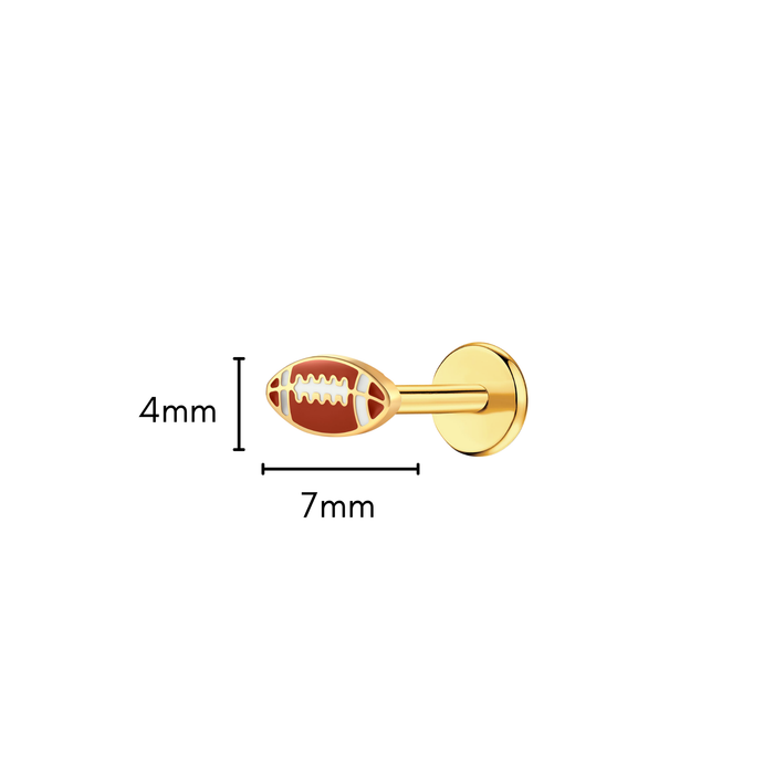 Touchdown Enamel Flat Back Stud