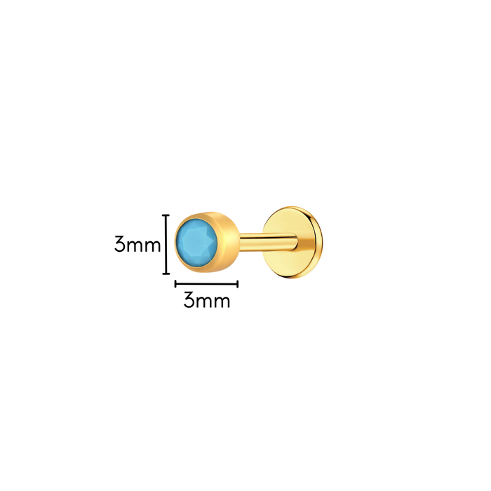 Turquoise Halo Flat Back Stud