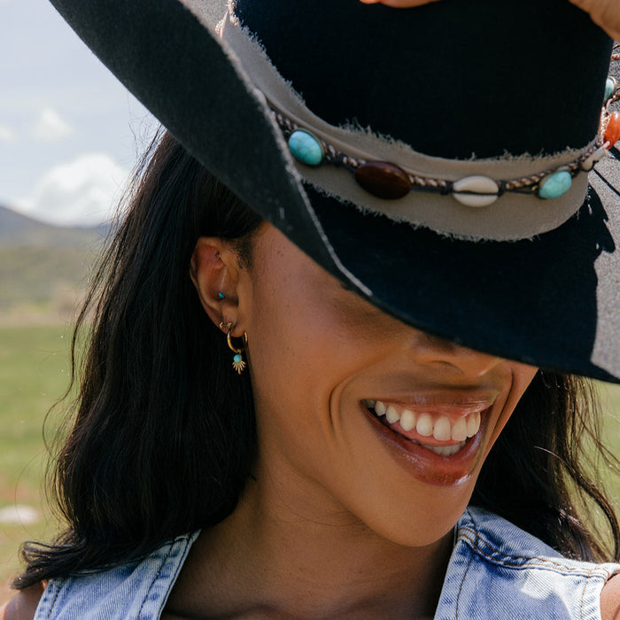 Turquoise Marquise Flat Back Stud