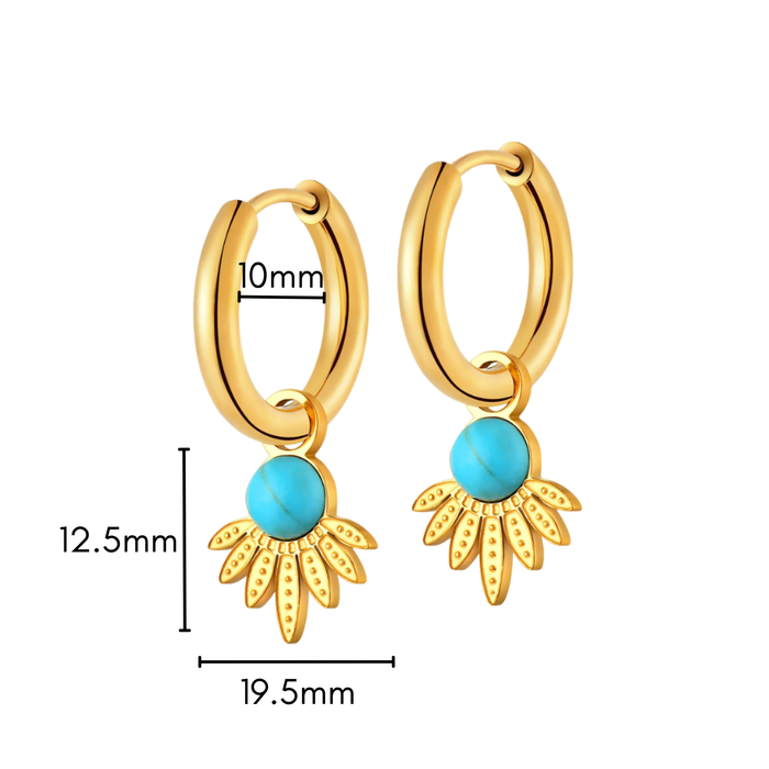 Turquoise Sunrise Hoops