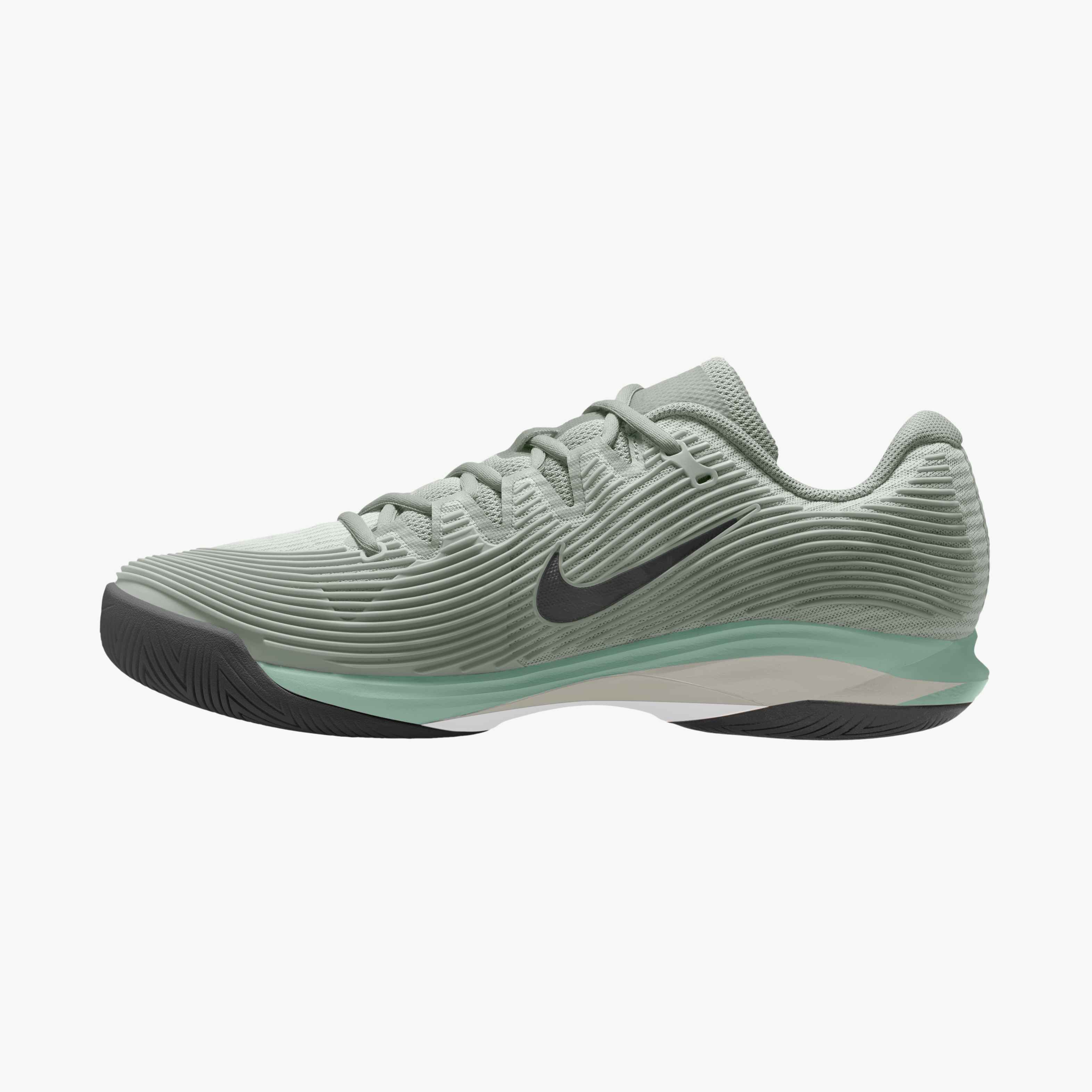 Nike Men's Vapor 12 Hard Court Tennis Shoes in Light Silver/Black-Steam-White