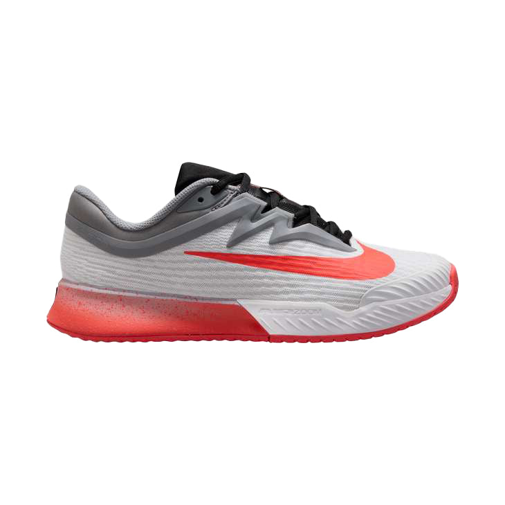 Nike Women's Vapor Pro 3 Clay Court Tennis Shoes in White/Hot Lava-Wolf Grey