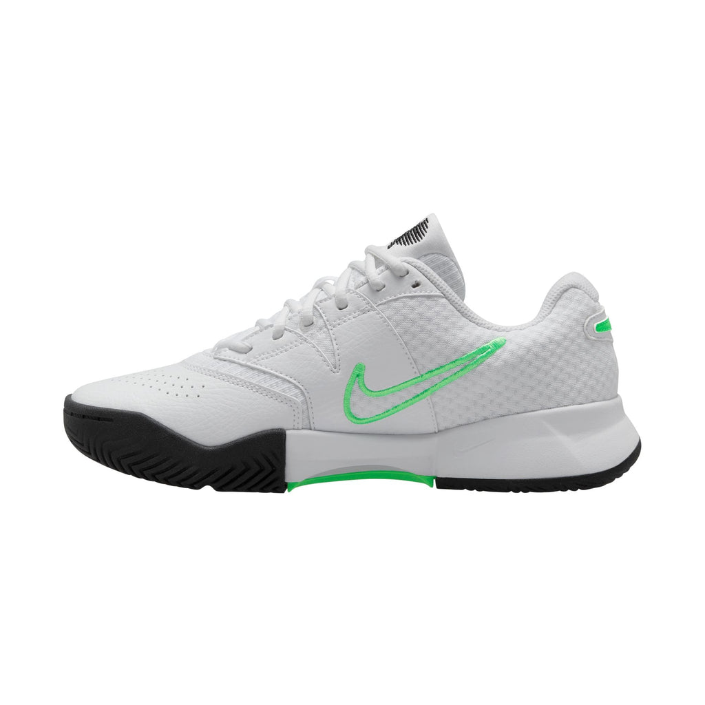 Nike Women's Lite 4 Tennis Shoes in White/Poison Green-Black