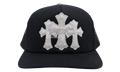 Chrome Hearts Pony Hair Cemetery Cross White Patch Black Trucker Hat