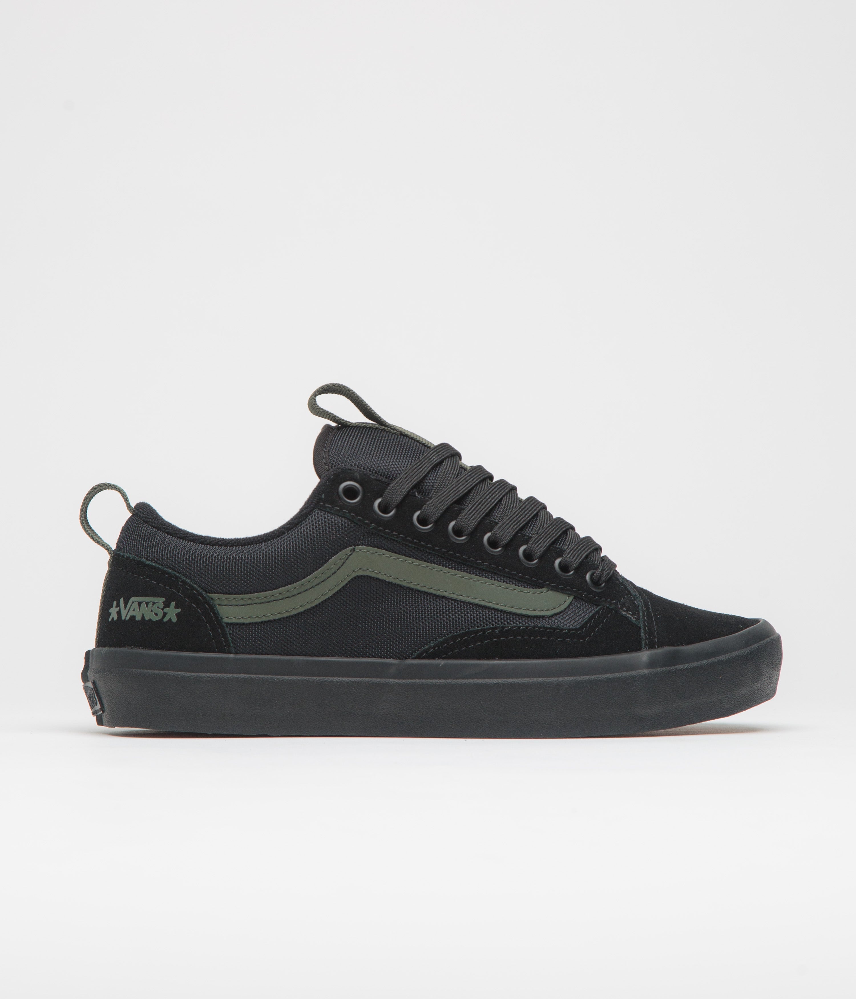 Vans Skate Old Skool 36+ Shoes - (Atiba) Black / Dark Green
