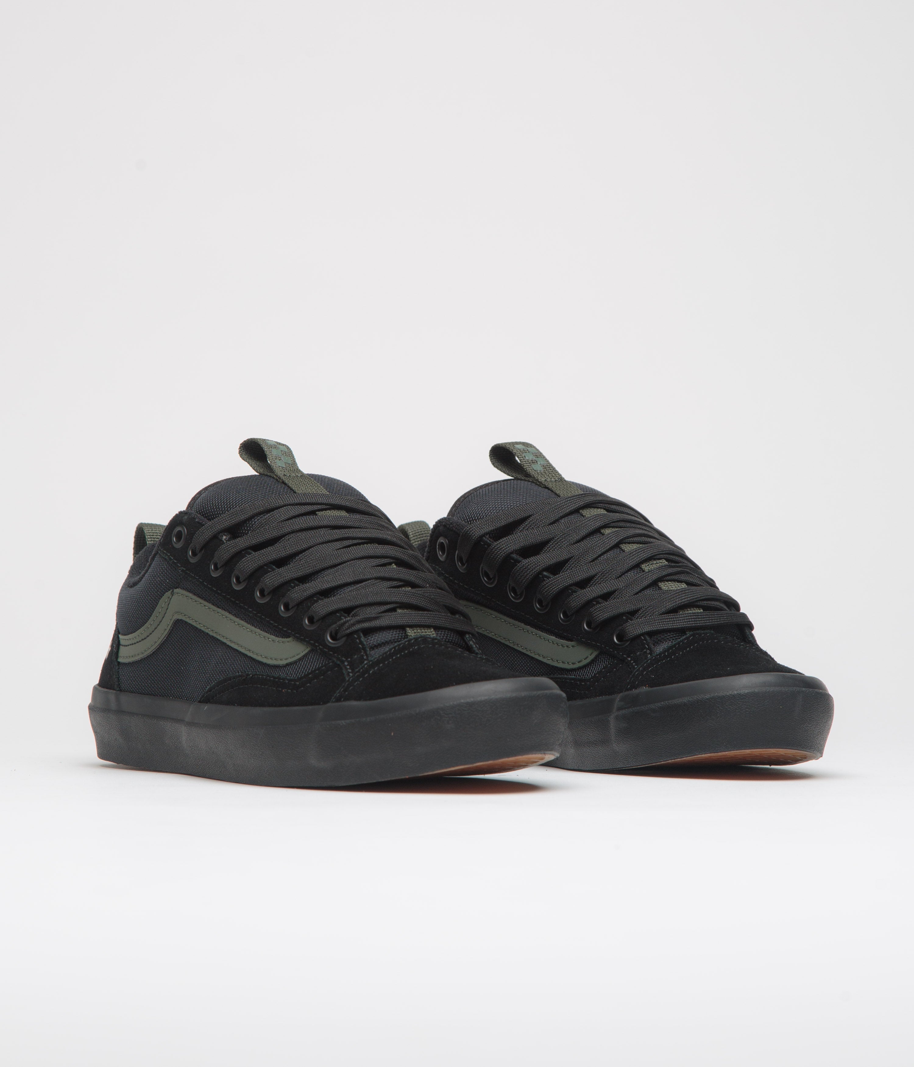 Vans Skate Old Skool 36+ Shoes - (Atiba) Black / Dark Green