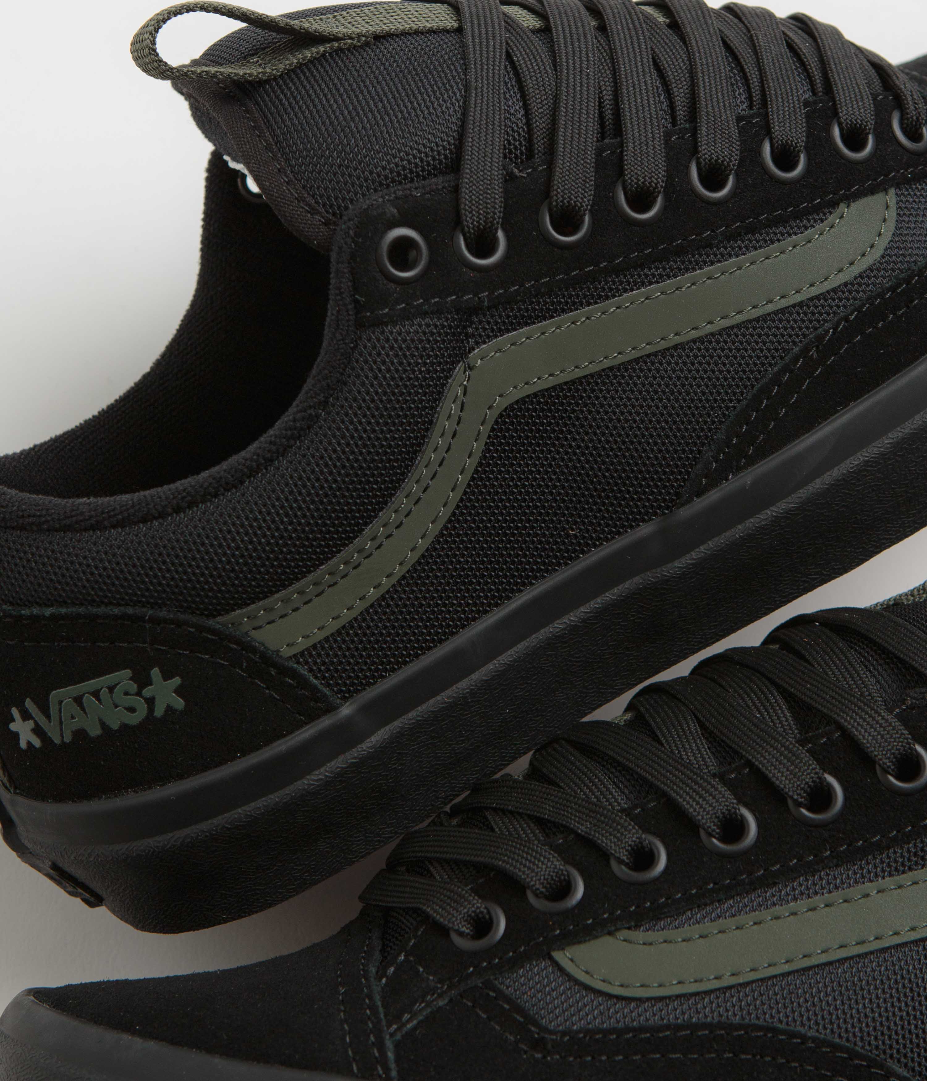 Vans Skate Old Skool 36+ Shoes - (Atiba) Black / Dark Green