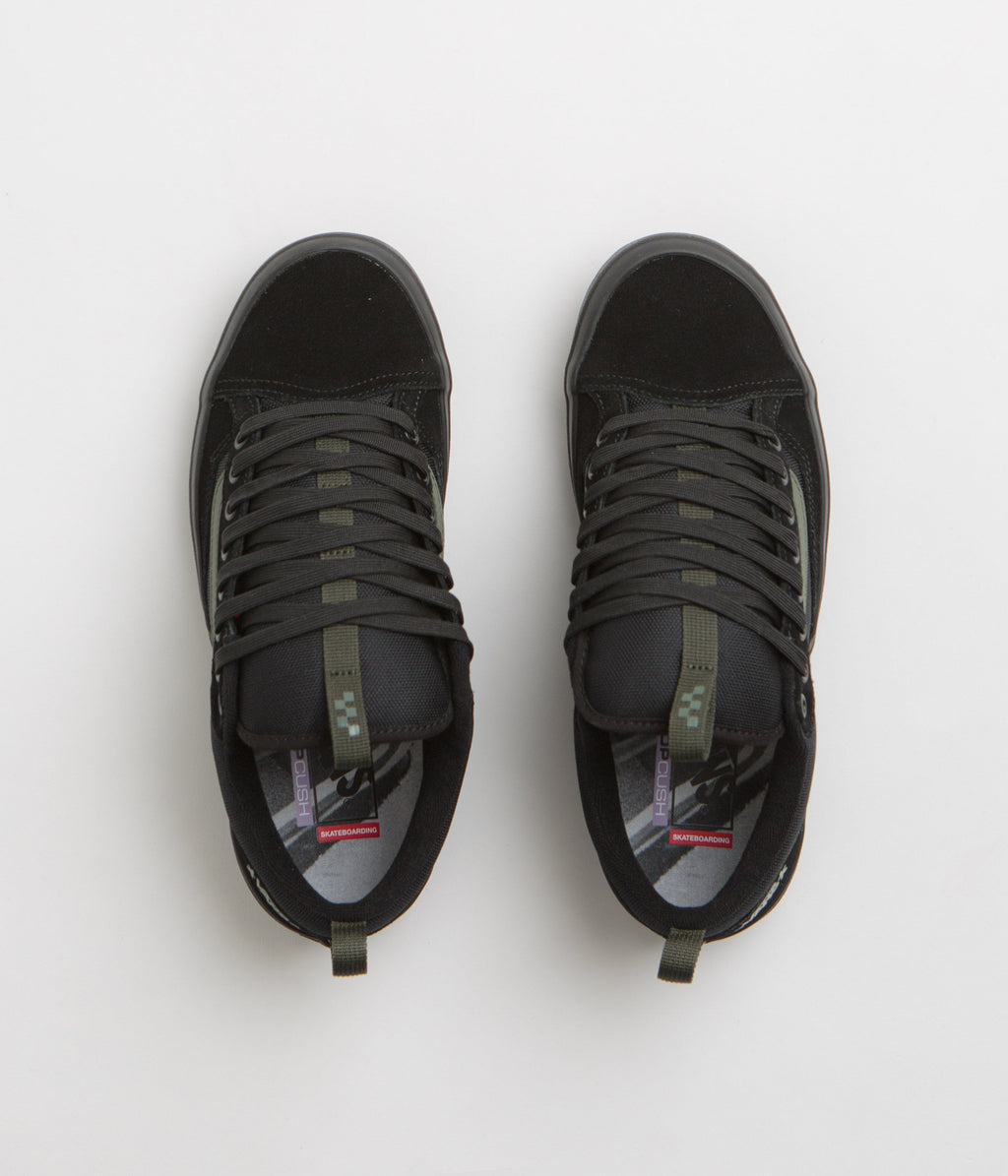 Vans Skate Old Skool 36+ Shoes - (Atiba) Black / Dark Green
