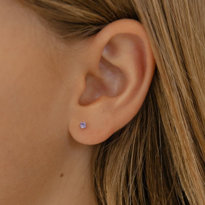 Violet Classy Girl Flat Back Stud