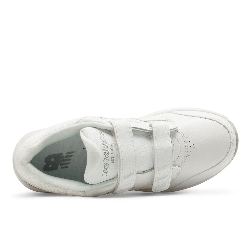 New Balance Women's Hook and Loop Leather 928v3 Walking Shoes in WHITE
