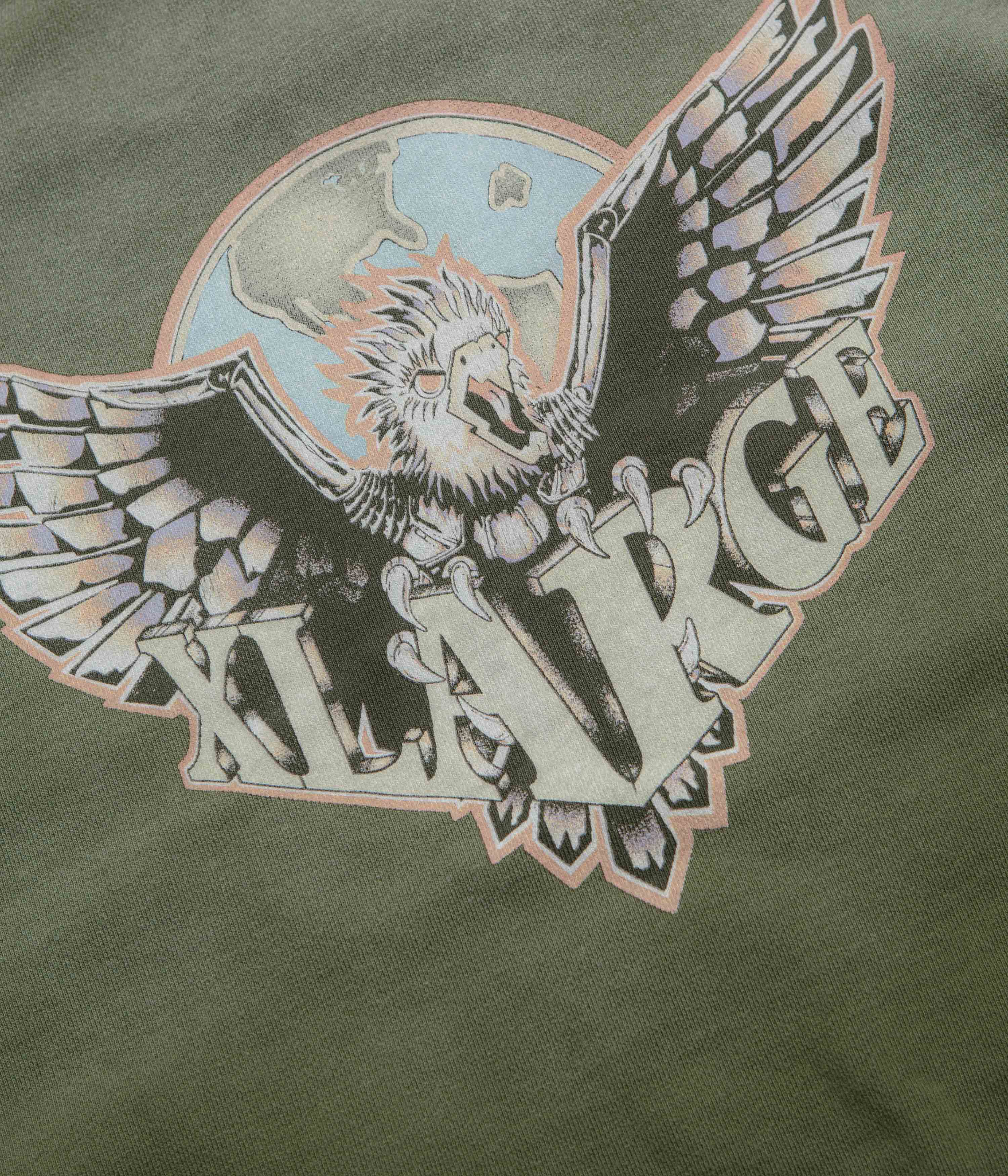 XLarge Eagle Wings To The World Crewneck Sweatshirt - Olive