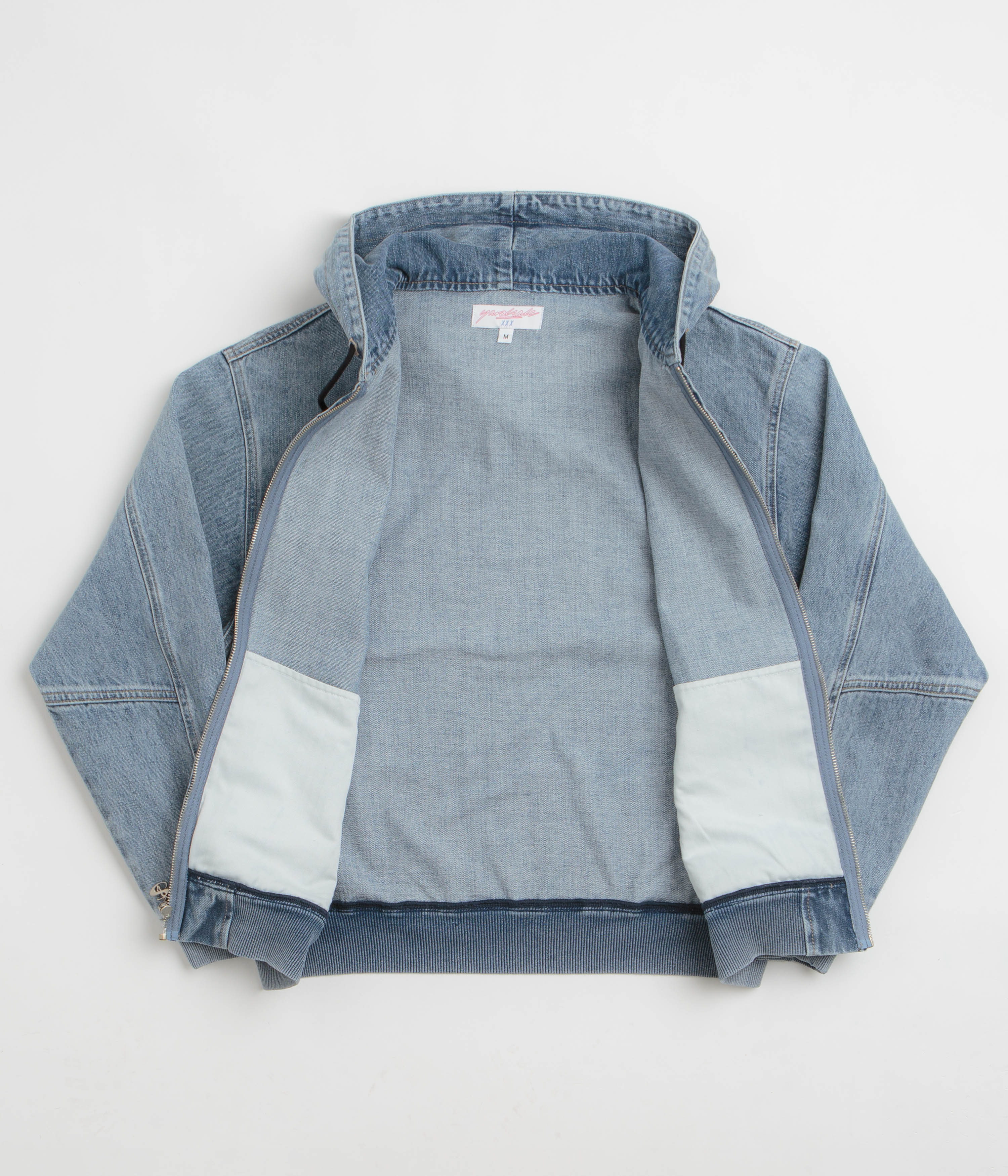 Yardsale Denim Full Zip Hoodie - Blue