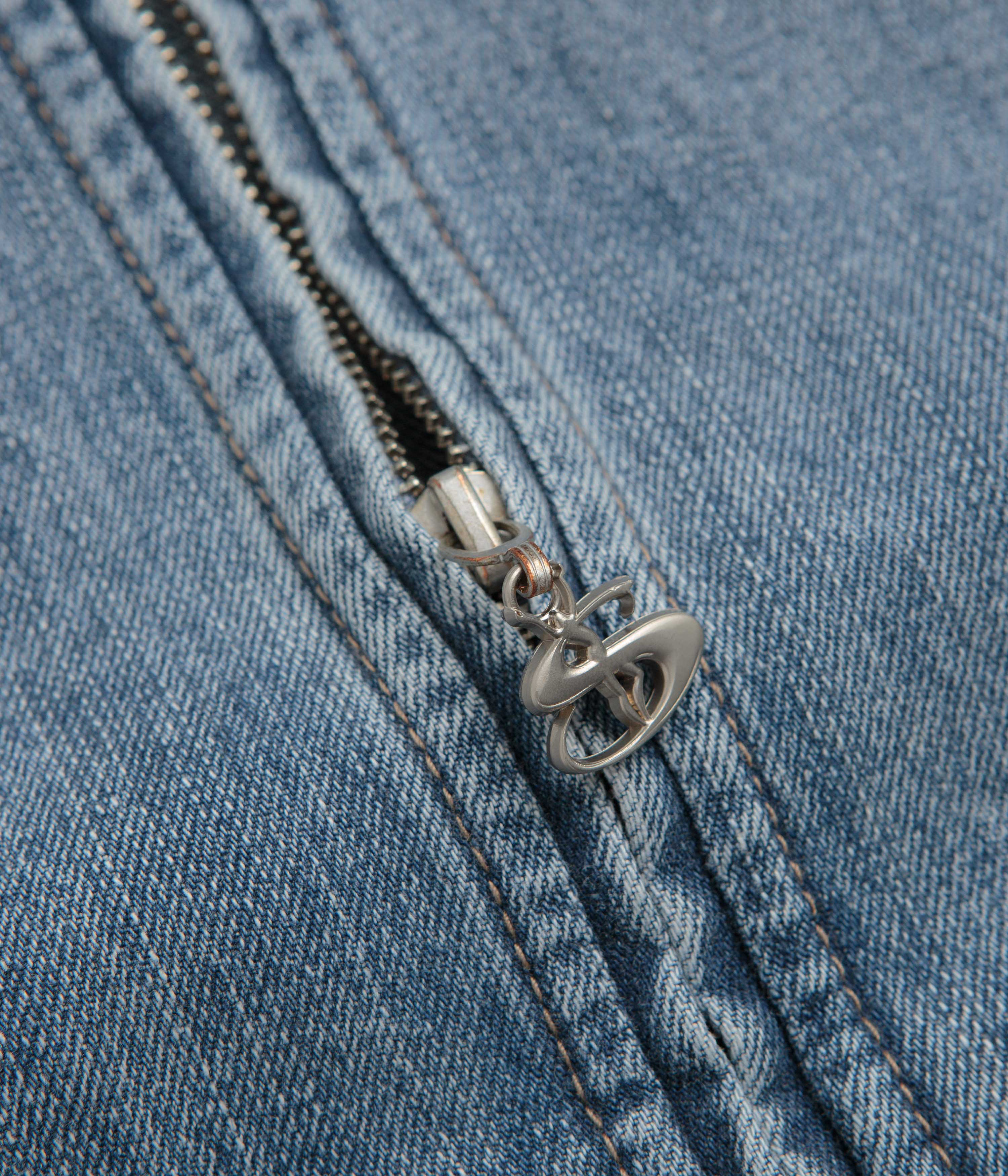 Yardsale Denim Full Zip Hoodie - Blue